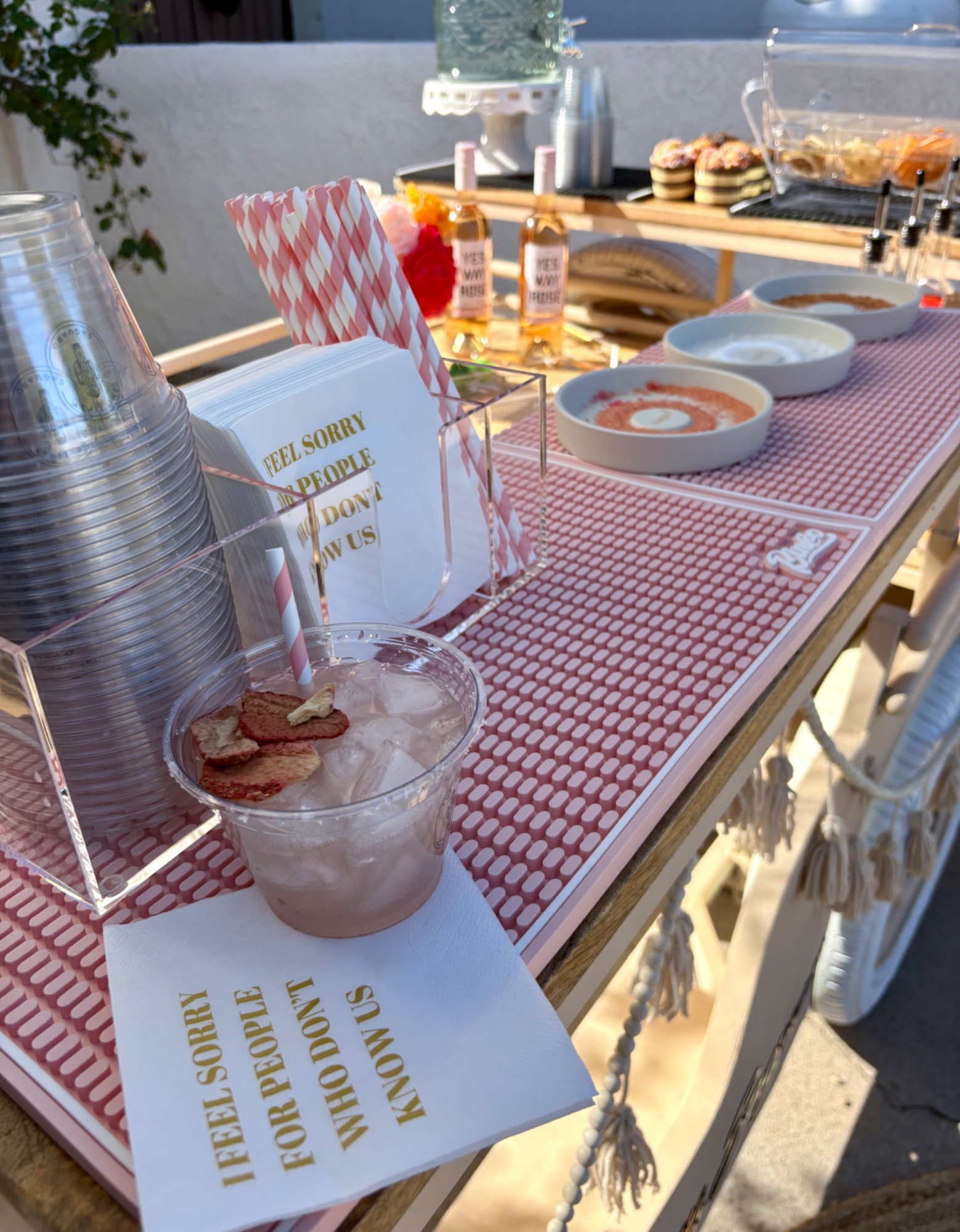 The Tipsy Saguaro bar cart detail